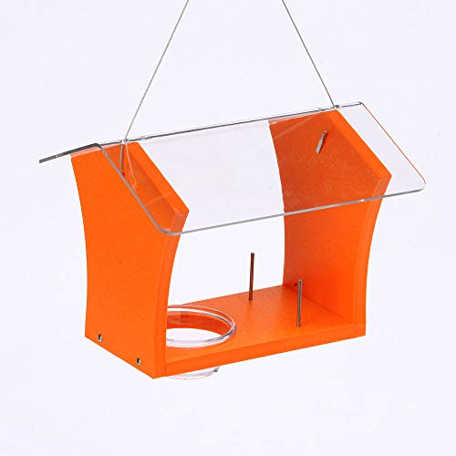 Birds Choice GSOF Bird Feeders, Oriole Feeder, 10.5" L X 8.75" W X 7.625" H, Orange/Clear