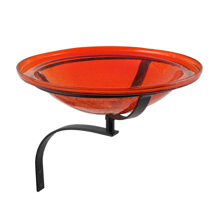 Achla Designs 12" Red Crackle Birdbath- Wall Mount Bracket