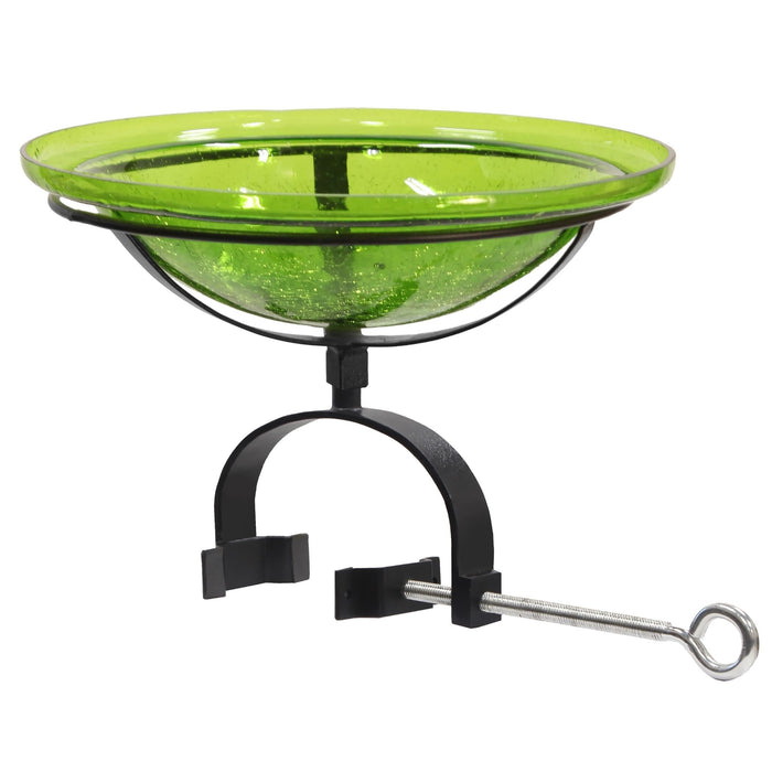 Achla Designs 12" Fern Green Crackle Birdbath- Over Rail Bracket