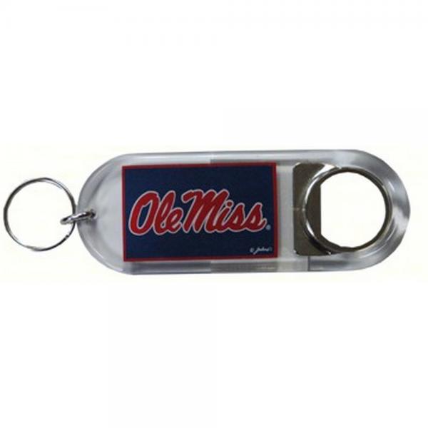 Lucite Logo Bottle Opener Keychain - Ole Miss Rebels