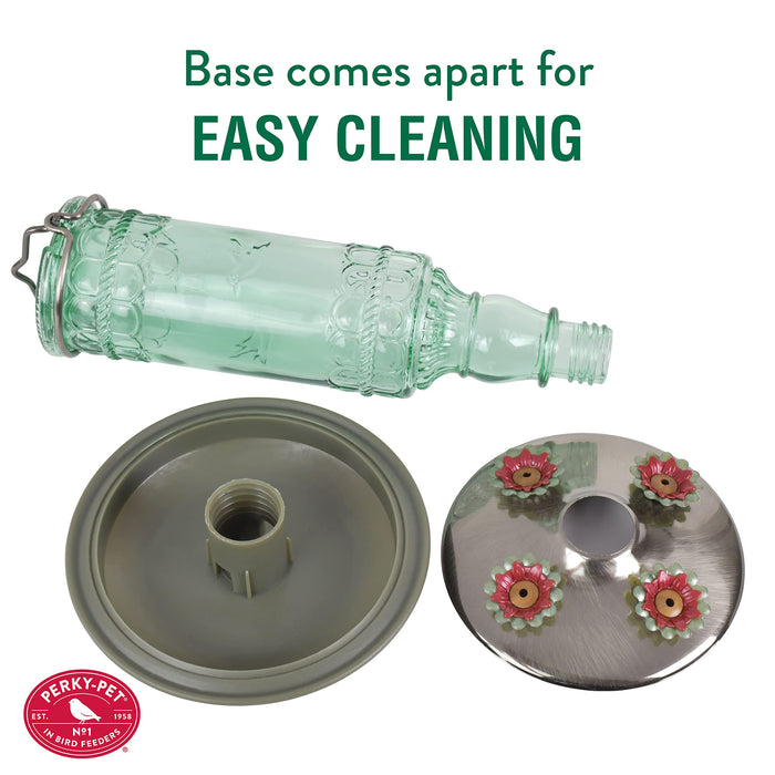 Perky-Pet Glass Hummingbird Feeders for Outdoors - Antique Bottle Style Bird Feeder - 10 Oz Humming Bird Feeders for Outdoor Garden Decor