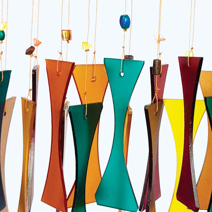 Gift Essentials Blue Handworks Line - Santa Fe Beaded Cast-Off Glass Chime