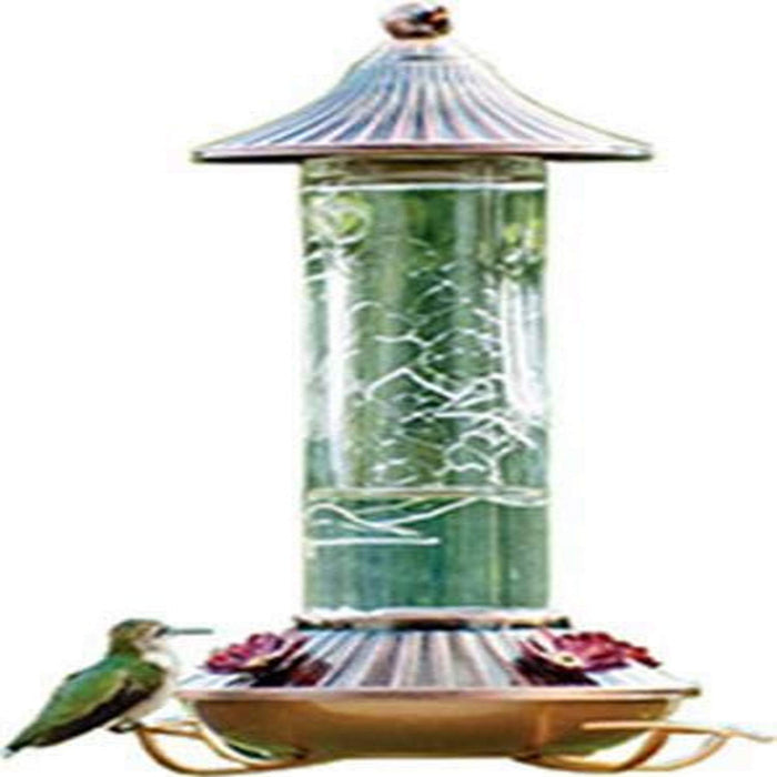 AUDUBON EMBOSSED GLASS HUMMINGBIRD FEEDER
