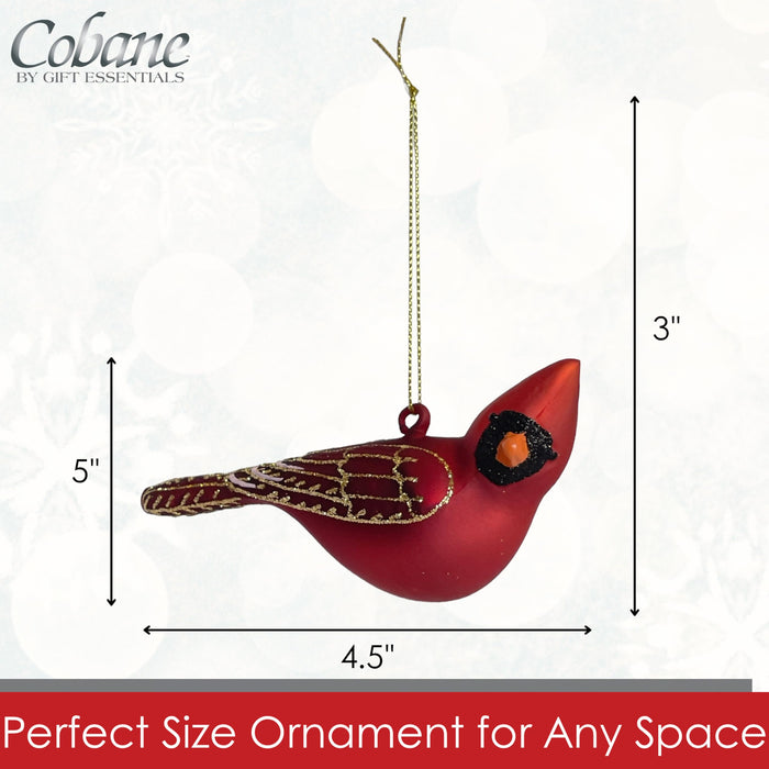 Cobane Studio  Male Northern Cardinal  Turned Head Ornament