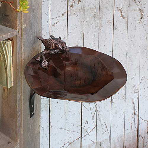 Achla Designs Antiqued Birdbath w/ Birds- Wall Mount Bracket