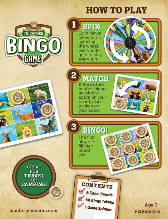 MasterPieces Puzzles Jr Ranger Bingo Game