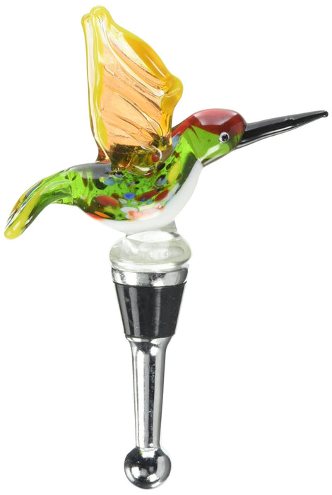 LS Arts Glass Spring Hummingbird Bottle Stopper