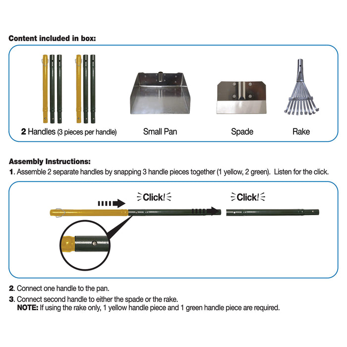 WEE-WEE ALL-IN-ONE RAKE SPADE AND PAN SET