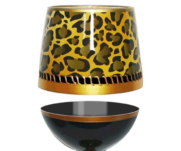 Stemless Wine Glass Deco Leopard Bottom's Up
