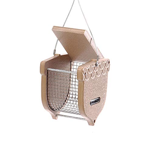 Birds Choice ACORN Peanut Feeder, Acord-Shaped Bird Feeder, 1 Quart, Taupe