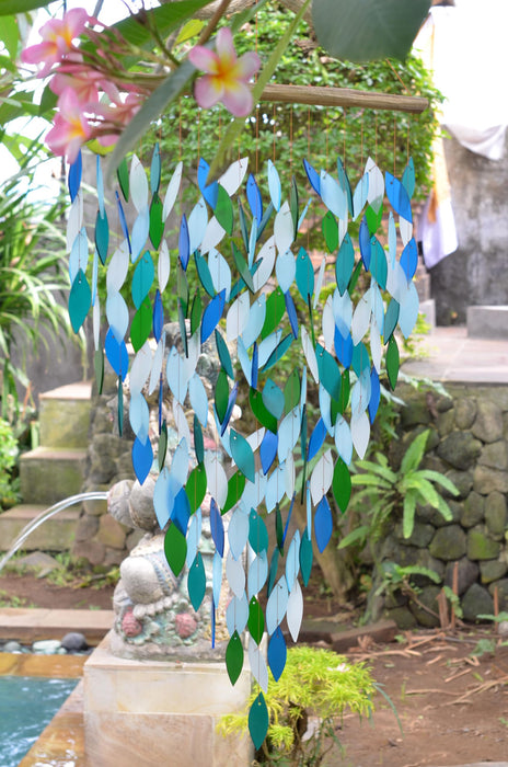 Gift Essentials Blue Handworks Line - Premiere Ocean Waterfall Glass Chime