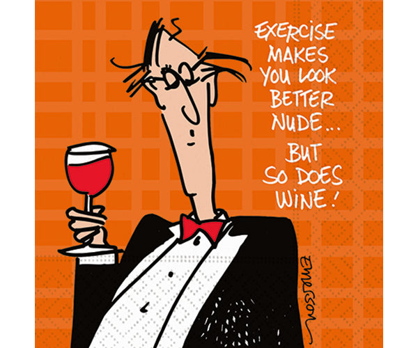 Exercise & Wine Cocktail Napkins