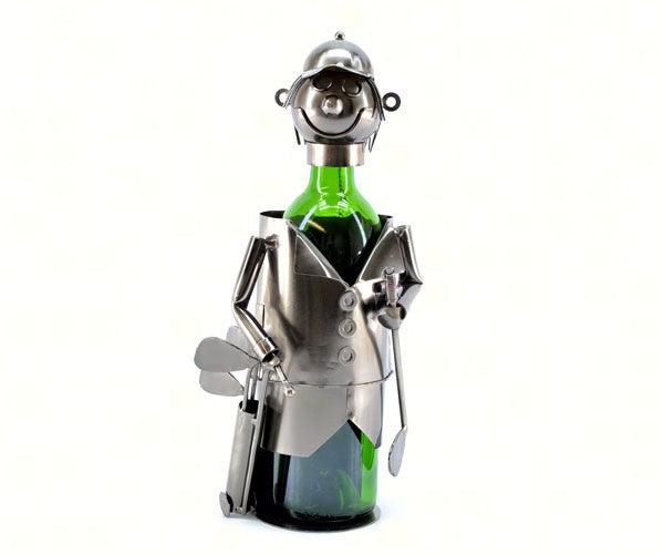 Golfer with Caddy Wine Bottle Holder