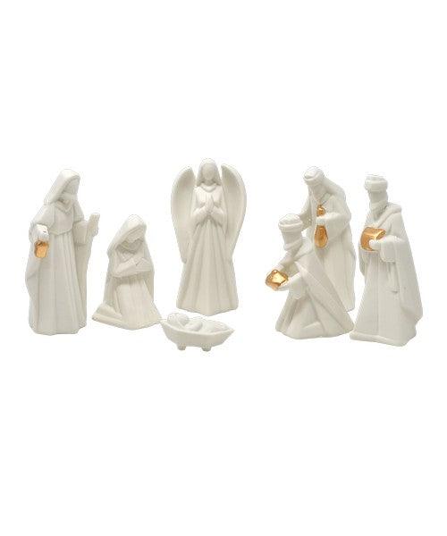 Ceramic 7 pc Nativity Set