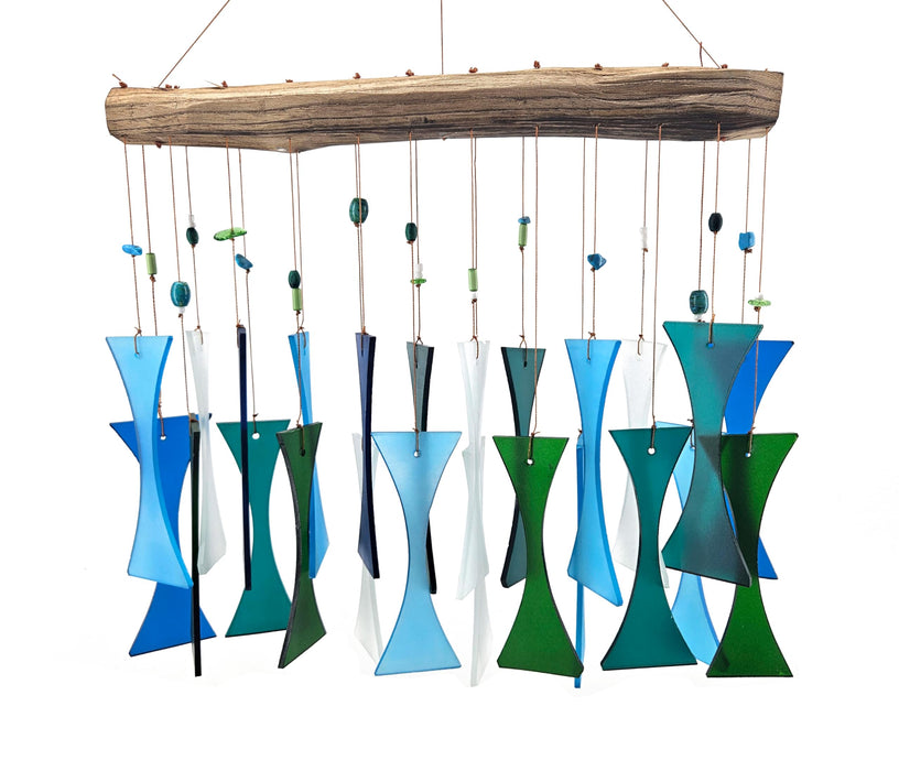 Gift Essentials Blue Handworks Line - Ocean Beaded Cast-Off Glass Chime