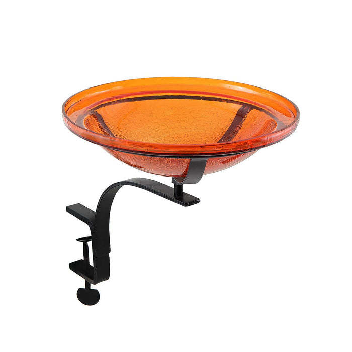 Achla Designs 12" Mandarin Crackle Birdbath- Rail Mount Bracket