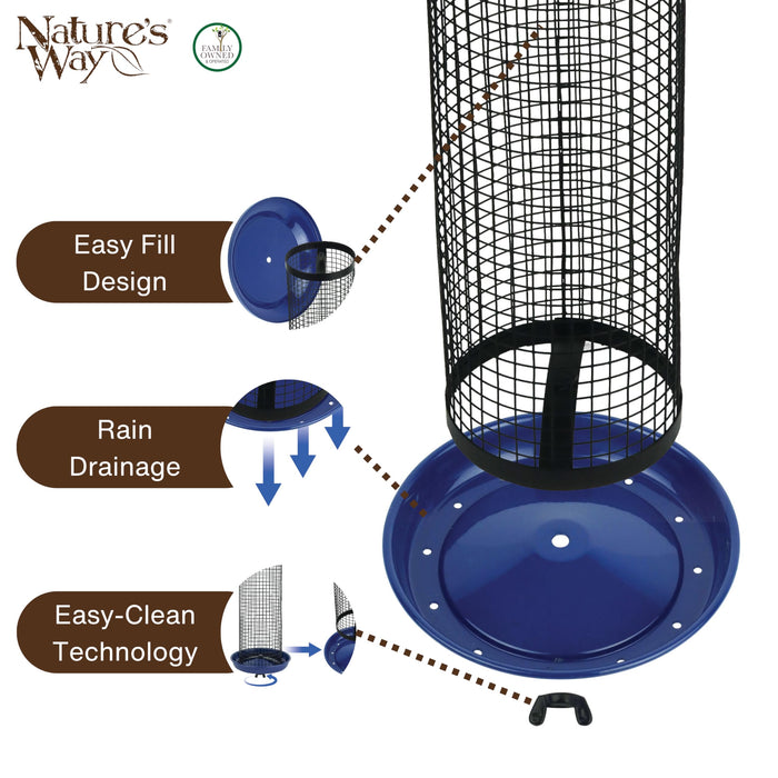 COBALT METAL MESH MIXED SEED AND PEANUT FEEDER