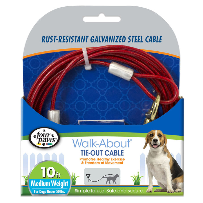 FOUR PAWS WALK-ABOUT TIE-OUT CABLE MEDIUM WEIGHT