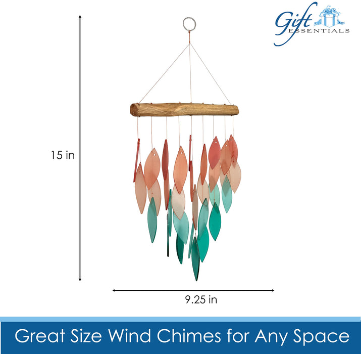 Gift Essentials Blue Handworks Line - Coral Ombre Waterfall Glass Chime