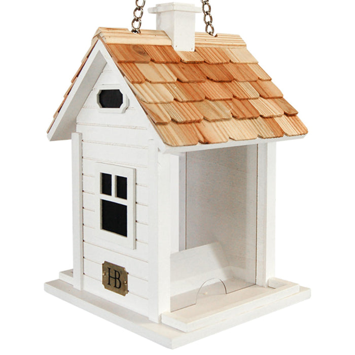 Christmas Cottage Birdfeeder - White