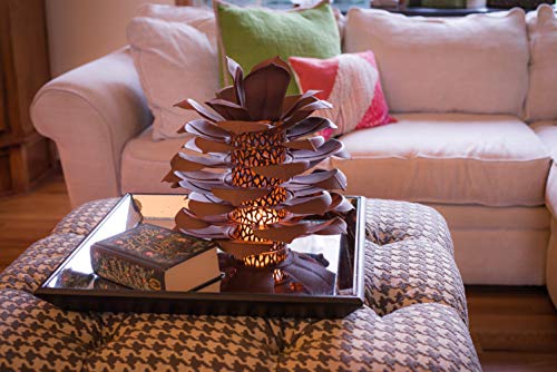 Desert Steel Pinecone Luminary - (Small, Brown) - Indoor/Outdoor Pince Cone Metal Candle Holder Decoration