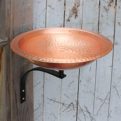 Achla Designs Hammered Solid Copper Birdbath- Wall Mount Bracket