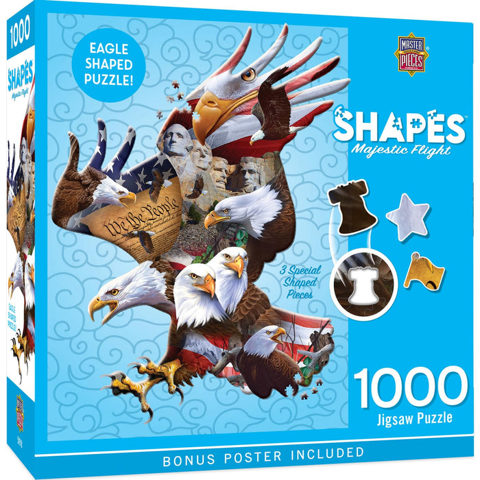 MasterPieces Puzzles Contours Shaped Majestic Flight 1000 Piece Puzzle