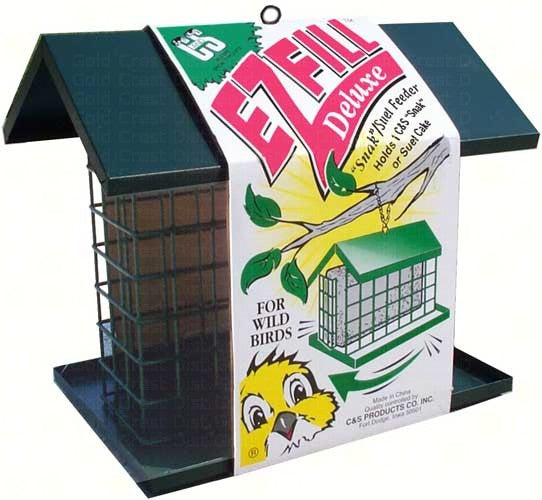 Suet Bird Feeders: Large Wire Feeder w-Roof and Platform