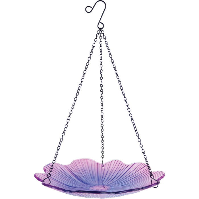 ECOCYCLE VIOLET BEGONIA HANGING BIRD BATH/FEEDER