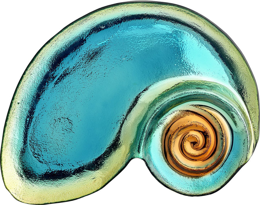 LS Arts Glass Conch Shell Chip & Dip 14.5x11 Inch