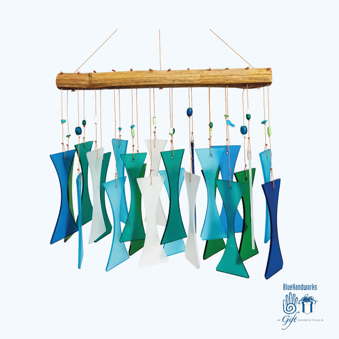 Gift Essentials Blue Handworks Line - Ocean Beaded Cast-Off Glass Chime