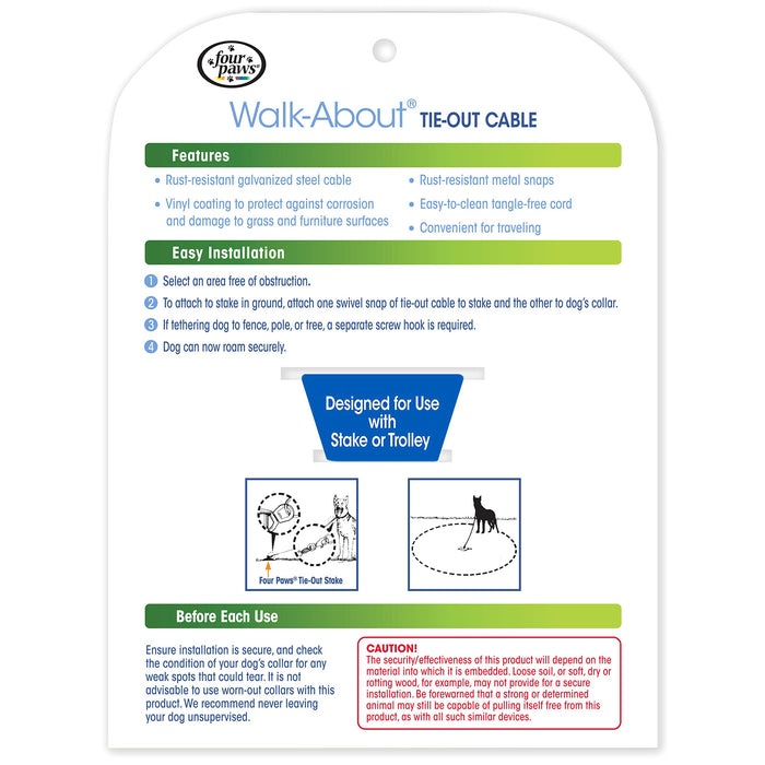FOUR PAWS WALK-ABOUT TIE-OUT CABLE SUPER WEIGHT