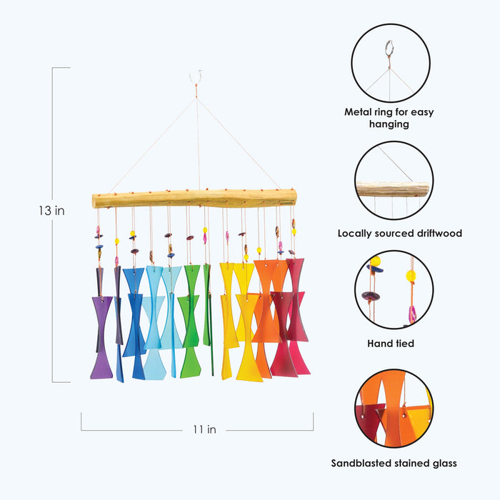 Gift Essentials Blue Handworks Line - Rainbow Beaded Glass Chime
