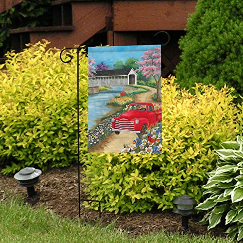 Spring Covered Bridge Garden Flag