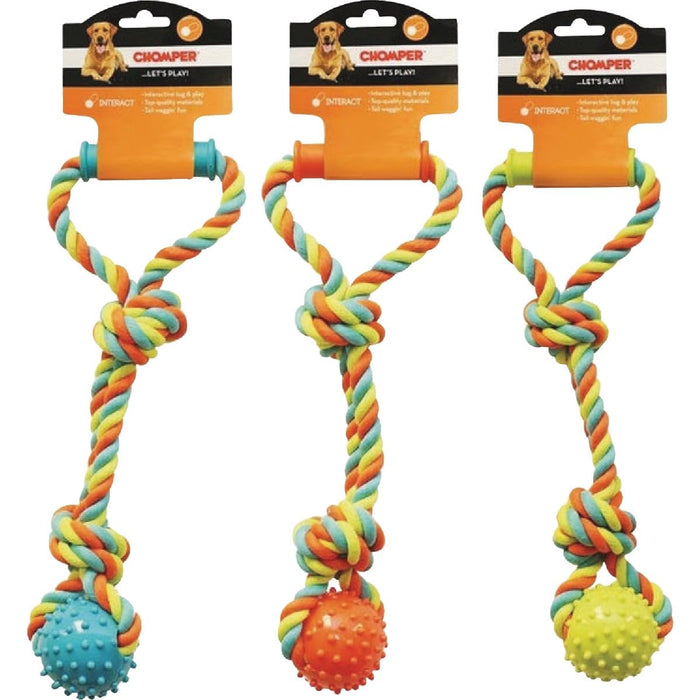 CHOMPER ROPE TUGGER TOY W/SPIKE BALL