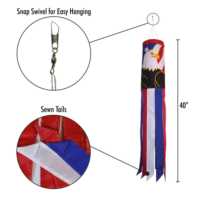 Eagle Patriotic Windsock 40