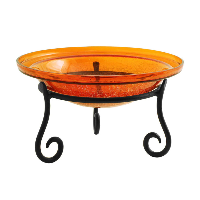 Achla Designs 12" Mandarin Crackle Birdbath- Short Stand
