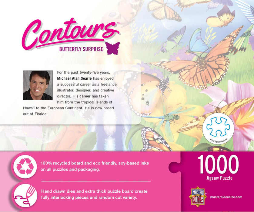 MasterPieces Puzzles Contours Shaped Butterfly Shape 1000 Piece Puzzle