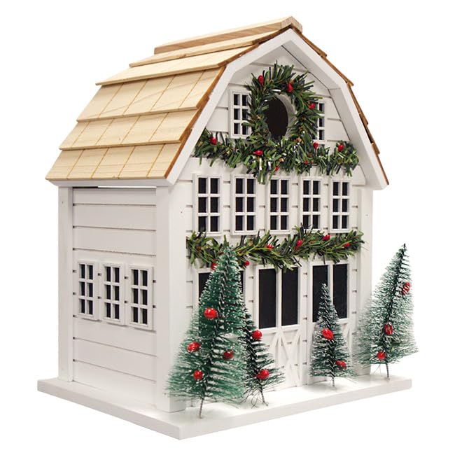 Holly Cottage Birdhouse - White