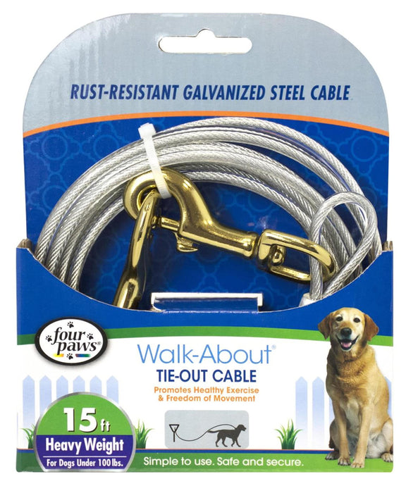 FOUR PAWS WALK-ABOUT TIE-OUT CABLE HEAVY WEIGHT