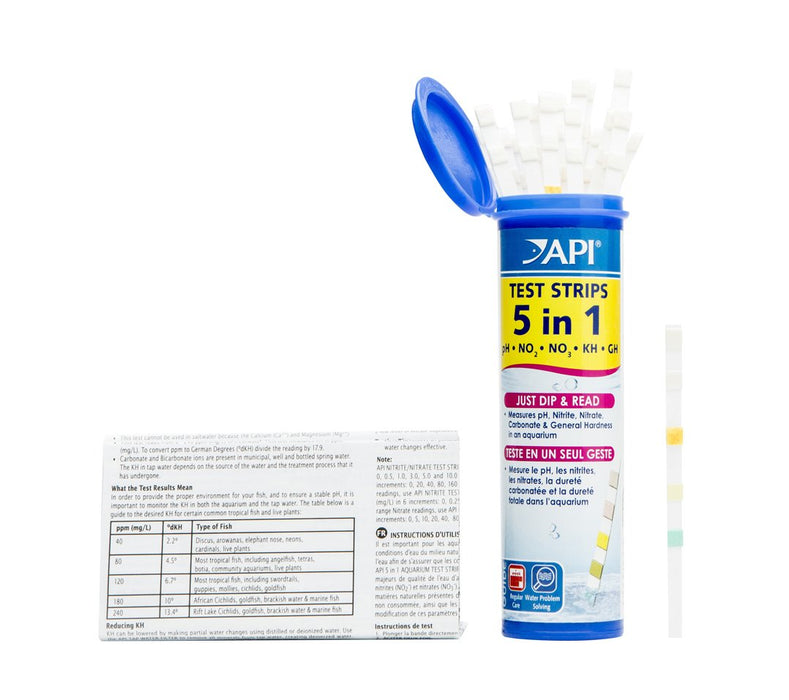 API 5 IN 1 AQUARIUM TEST STRIPS