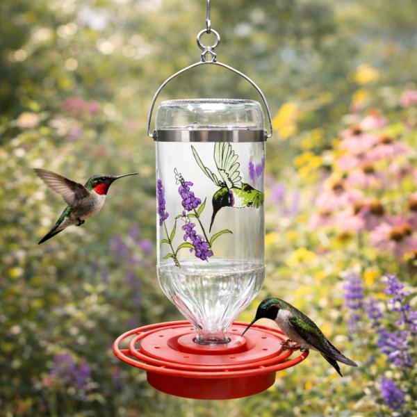 Best-1 ¨ Hummingbird Feeder 32 oz Black Chinned and Lavender Flowers
