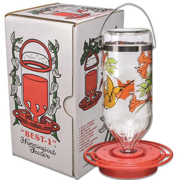 Best- ® Hummingbird Feeder 32oz., Hummingbird and Trumpet Flower,  Boxed