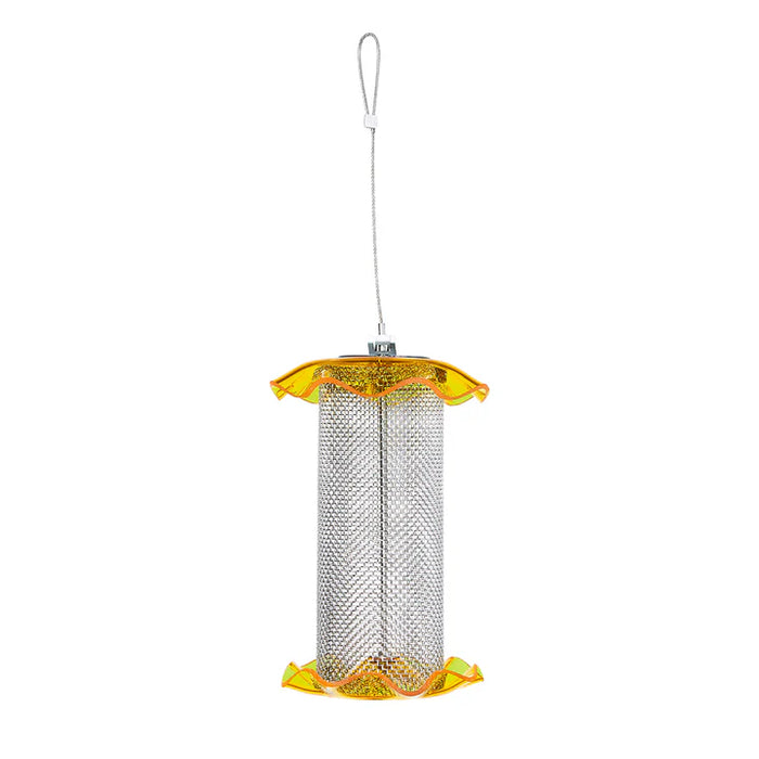 Birds Choice Small Nyjer Seed Forever Feeder with Stainless Steel Screen in Yellow