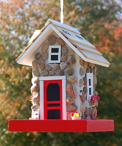 Home Bazaar Fieldstone Guest Cottage Birdfeeder - Stone