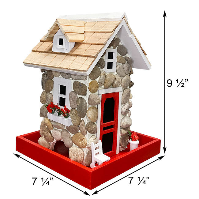 Home Bazaar Fieldstone Guest Cottage Birdfeeder - Stone