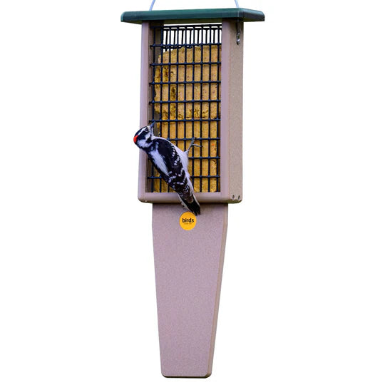Birds Choice Double Cake Pileated Suet-Taupe and Green Recycled Plastic
