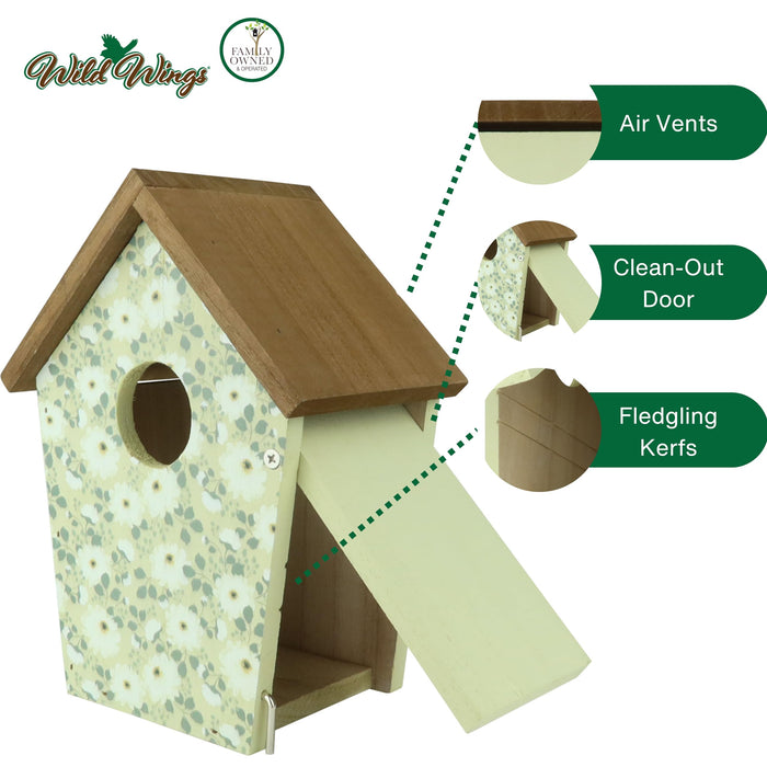 DECORATIVE BLUEBIRD HOUSE - OLIVE BLOSSOMS