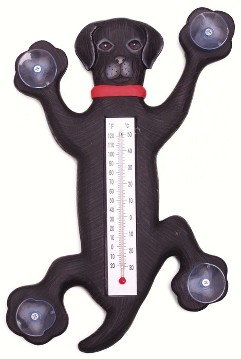 Bobbo from Songbird Essentials Climbing Black Lab Small Window Thermometer