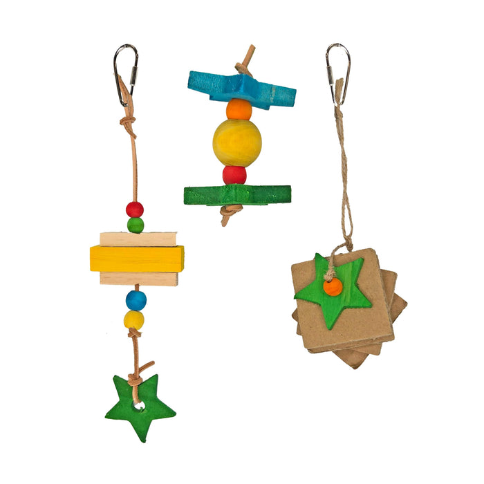 HAPPY BEAKS TINY STARSWOOD VARIETY PACK BIRD TOY